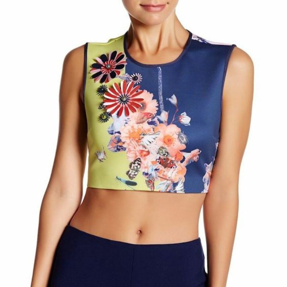 NWOT Clover Canyon Embellished Cascading Butterflies Tank